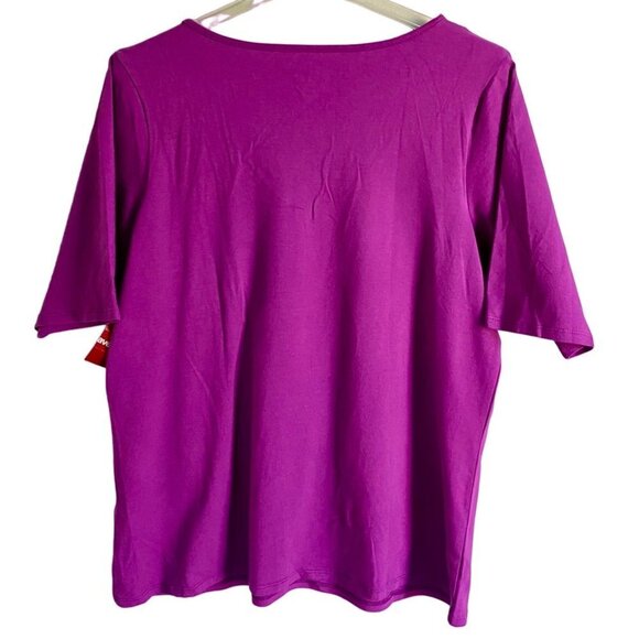Avenue Stretch Tee Purple with Detailed Neckline Women's Size 14/16 NEW NWT - Picture 9 of 9